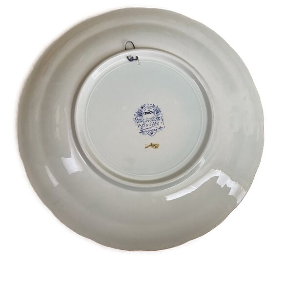 Vintage Royal Sphinx Delfts Cobalt Blue 15.5" Charger Plate by Boch - Picture 2 of 8